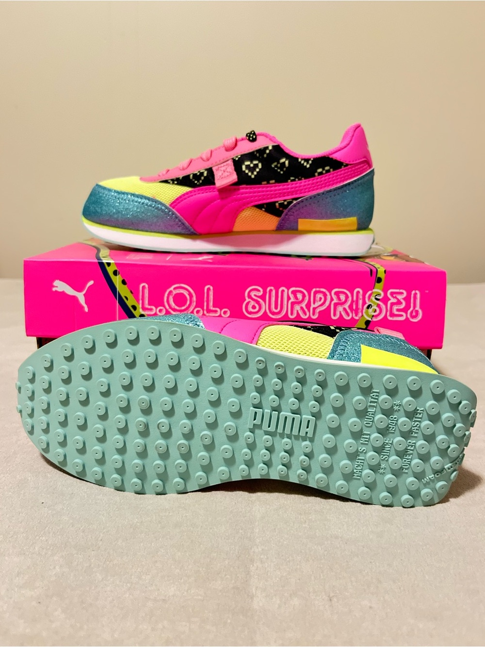 Puma x L.O.L. Surprise Girls Multicolor Fashion Sneakers Size 3 New in Box - Picture 12 of 12